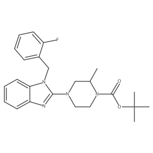 tert-Butyl 4-(1-(2-fluorobenzyl)-1H-benzo[d]imidazol-2-yl)-2-methylpiperazine-1-carboxylate结构式