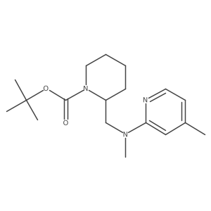tert-Butyl 2-((methyl(4-methylpyridin-2-yl)amino)methyl)piperidine-1-carboxylate结构式