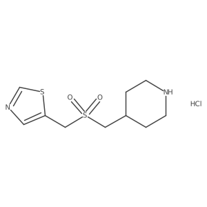 5-(((Piperidin-4-ylmethyl)sulfonyl)methyl)thiazole hydrochloride Structure