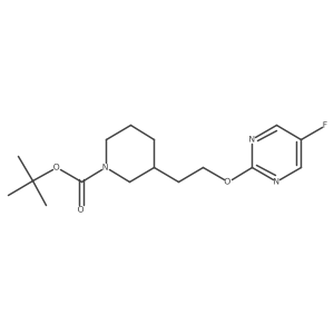 tert-Butyl 3-(2-((5-fluoropyrimidin-2-yl)oxy)ethyl)piperidine-1-carboxylate Structure