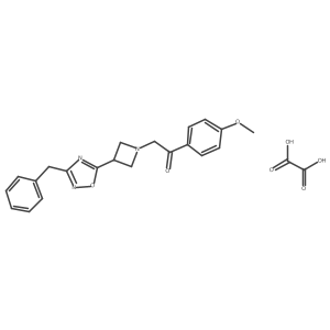 2-(3-(3-Benzyl-1,2,4-oxadiazol-5-yl)azetidin-1-yl)-1-(4-methoxyphenyl)ethanone oxalate结构式
