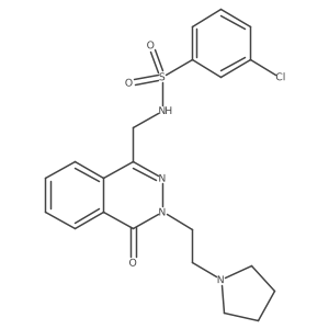 3-chloro-N-((4-oxo-3-(2-(pyrrolidin-1-yl)ethyl)-3,4-dihydrophthalazin-1-yl)methyl)benzenesulfonamide结构式
