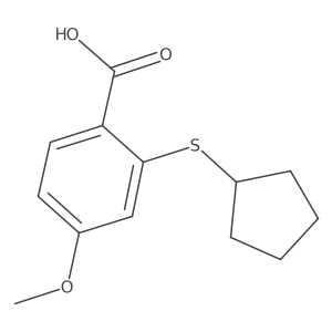 2-(Cyclopentylsulfanyl)-4-methoxybenzoic acid结构式