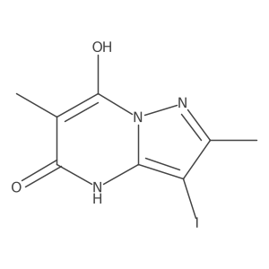 7-Hydroxy-3-iodo-2,6-dimethyl-4H,5H-pyrazolo[1,5-a]pyrimidin-5-one结构式