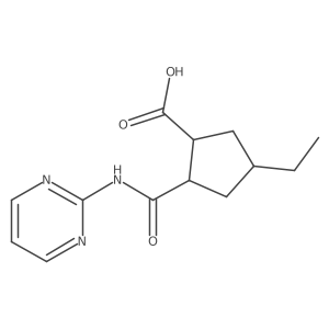 4-Ethyl-2-[(pyrimidin-2-yl)carbamoyl]cyclopentane-1-carboxylic acid Structure