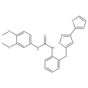 1-(3,4-Dimethoxyphenyl)-3-(2-((3-(thiophen-2-yl)-1,2,4-oxadiazol-5-yl)methyl)phenyl)urea Structure