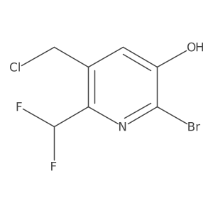 2-Bromo-5-(chloromethyl)-6-(difluoromethyl)pyridin-3-ol Structure