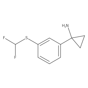 1-{3-[(Difluoromethyl)sulfanyl]phenyl}cyclopropan-1-amine结构式