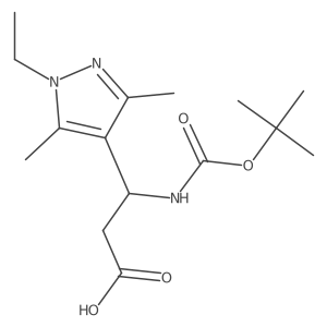 (3R)-3-{[(tert-butoxy)carbonyl]amino}-3-(1-ethyl-3,5-dimethyl-1H-pyrazol-4-yl)propanoic acid Structure