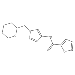 N-(1-((tetrahydro-2H-pyran-2-yl)methyl)-1H-pyrazol-4-yl)isoxazole-5-carboxamide Structure