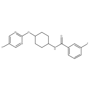 3-fluoro-N-((1r,4r)-4-((5-fluoropyrimidin-2-yl)oxy)cyclohexyl)benzamide结构式