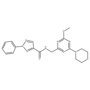 N-((4-methoxy-6-morpholino-1,3,5-triazin-2-yl)methyl)-2-phenyl-2H-1,2,3-triazole-4-carboxamide结构式
