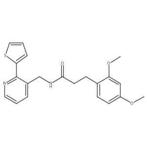 3-(2,4-dimethoxyphenyl)-N-((2-(thiophen-2-yl)pyridin-3-yl)methyl)propanamide结构式