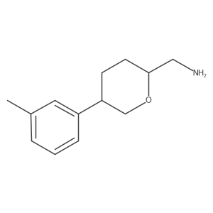 ((2S,5R)-5-(m-Tolyl)tetrahydro-2H-pyran-2-yl)methanamine结构式