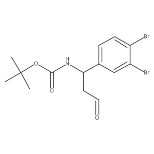 tert-butyl N-[(1R)-1-(3,4-dibromophenyl)-3-oxopropyl]carbamate结构式