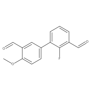 5-(2-Fluoro-3-formylphenyl)-2-methoxybenzaldehyde结构式