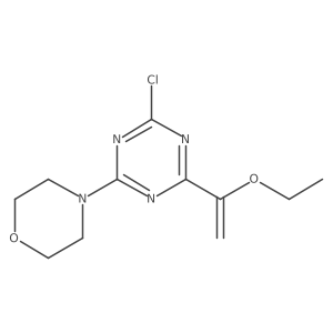 2-Chloro-4-(1-ethoxyethenyl)-6-(morpholin-4-yl)-1,3,5-triazine结构式