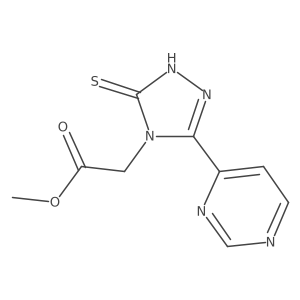 methyl 2-[3-(pyrimidin-4-yl)-5-sulfanyl-4H-1,2,4-triazol-4-yl]acetate Structure