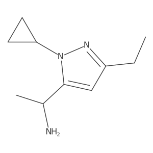 1-(1-cyclopropyl-3-ethyl-1H-pyrazol-5-yl)ethan-1-amine结构式