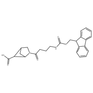 2-[4-({[(9H-fluoren-9-yl)methoxy]carbonyl}amino)butanoyl]-2-azabicyclo[2.1.1]hexane-5-carboxylic acid结构式
