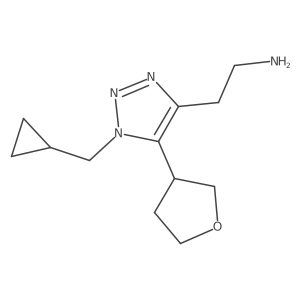 2-[1-(cyclopropylmethyl)-5-(oxolan-3-yl)-1H-1,2,3-triazol-4-yl]ethan-1-amine结构式