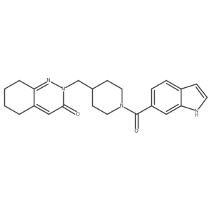 2-{[1-(1H-indole-6-carbonyl)piperidin-4-yl]methyl}-2,3,5,6,7,8-hexahydrocinnolin-3-one结构式