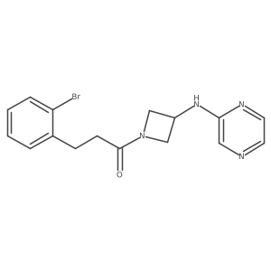 3-(2-Bromophenyl)-1-(3-(pyrazin-2-ylamino)azetidin-1-yl)propan-1-one结构式