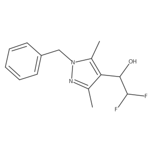 1-(1-benzyl-3,5-dimethyl-1H-pyrazol-4-yl)-2,2-difluoroethan-1-ol结构式