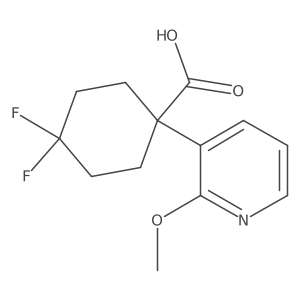 4,4-Difluoro-1-(2-methoxypyridin-3-yl)cyclohexane-1-carboxylic acid结构式