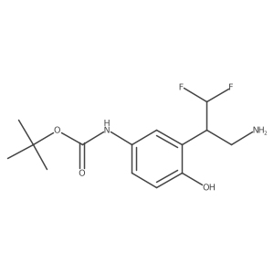 tert-butyl N-[3-(3-amino-1,1-difluoropropan-2-yl)-4-hydroxyphenyl]carbamate结构式