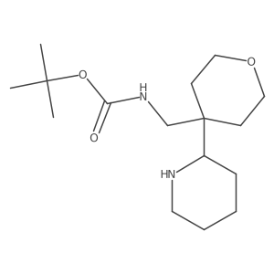 tert-Butyl ((4-(piperidin-2-yl)tetrahydro-2H-pyran-4-yl)methyl)carbamate结构式