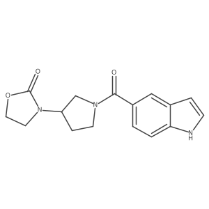 3-[1-(1H-indole-5-carbonyl)pyrrolidin-3-yl]oxazolidin-2-one结构式