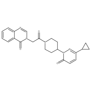 3-{2-[4-(3-Cyclopropyl-6-oxo-1,6-dihydropyridazin-1-yl)piperidin-1-yl]-2-oxoethyl}-3,4-dihydroquinazolin-4-one Structure