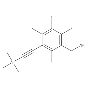1-{3-Iodo-2,4,6-trimethyl-5-[2-(trimethylsilyl)ethynyl]phenyl}methanamine Structure
