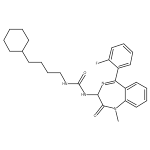 3-(4-cyclohexylbutyl)-1-[5-(2-fluorophenyl)-1-methyl-2-oxo-2,3-dihydro-1H-1,4-benzodiazepin-3-yl]urea Structure