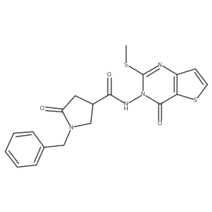 1-benzyl-N-[2-(methylsulfanyl)-4-oxo-3H,4H-thieno[3,2-d]pyrimidin-3-yl]-5-oxopyrrolidine-3-carboxamide Structure