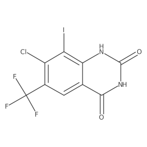 7-Chloro-8-iodo-6-(trifluoromethyl)-1,3-dihydroquinazoline-2,4-dione结构式
