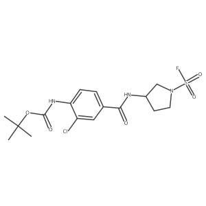 tert-butyl N-(2-chloro-4-{[1-(fluorosulfonyl)pyrrolidin-3-yl]carbamoyl}phenyl)carbamate Structure