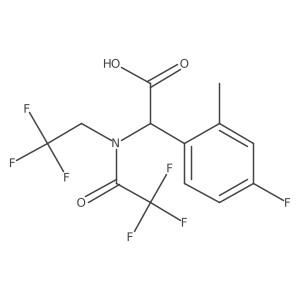2-(4-fluoro-2-methylphenyl)-2-[2,2,2-trifluoro-N-(2,2,2-trifluoroethyl)acetamido]acetic acid Structure