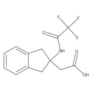 2-[2-(2,2,2-trifluoroacetamido)-2,3-dihydro-1H-inden-2-yl]acetic acid结构式