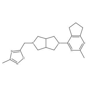 3-methyl-5-[(5-{2-methyl-5H,6H,7H-cyclopenta[d]pyrimidin-4-yl}-octahydropyrrolo[3,4-c]pyrrol-2-yl)methyl]-1,2,4-oxadiazole结构式