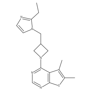 1-[(1-{5,6-dimethylthieno[2,3-d]pyrimidin-4-yl}azetidin-3-yl)methyl]-2-ethyl-1H-imidazole结构式
