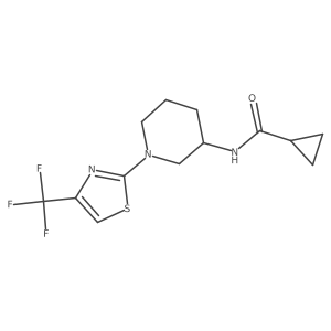 N-{1-[4-(trifluoromethyl)-1,3-thiazol-2-yl]piperidin-3-yl}cyclopropanecarboxamide结构式
