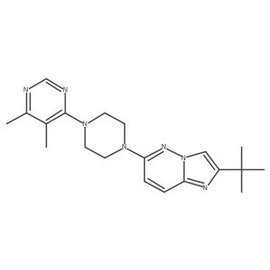 4-(4-{2-Tert-butylimidazo[1,2-b]pyridazin-6-yl}piperazin-1-yl)-5,6-dimethylpyrimidine结构式