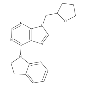 6-(2,3-dihydro-1H-indol-1-yl)-9-[(oxolan-2-yl)methyl]-9H-purine Structure