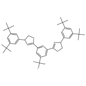 (4R,4'R)-2,2'-(4-(Trifluoromethyl)pyridine-2,6-diyl)bis(4-(3,5-di-tert-butylphenyl)-4,5-dihydrooxazole)结构式