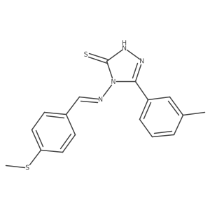 4-((4-(Methylthio)benzylidene)amino)-3-(m-tolyl)-1H-1,2,4-triazole-5(4H)-thione结构式