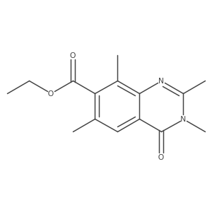 CCOC(=O)c1c(C)cc2c(=O)n(C)c(C)nc2c1C结构式
