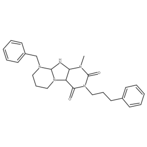 9-benzyl-1-methyl-3-(3-phenylpropyl)-6,7,8,9a,10,10a-hexahydro-4aH-purino[7,8-a]pyrimidine-2,4-dione Structure