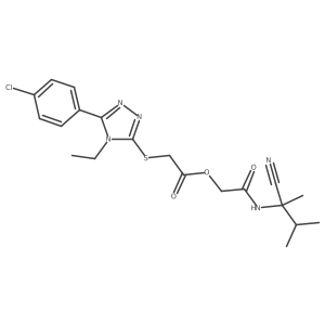 [2-[(2-Cyano-3-methylbutan-2-yl)amino]-2-oxoethyl] 2-[[5-(4-chlorophenyl)-4-ethyl-1,2,4-triazol-3-yl]sulfanyl]acetate结构式